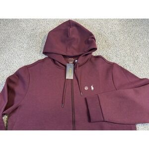 NWT Polo Ralph Lauren Full Zip Burgundy White Pony Men's Size XL $138